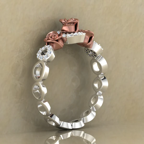 Round Moissanite Diamond Rose Shape Engagement Ring, Moissanite Diamond Engagement Ring, Sterling Silver Wedding Ring For Bridal, Solid Gold Anniversary Ring Gift For Her