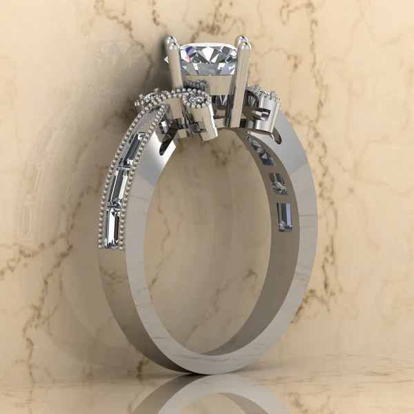 Round Moissanite Solitaire Diamond Vintage Engagement Ring, Moissanite Wedding Ring, Silver Moissanite Diamond Women Ring, Proposal Gold Ring For Her