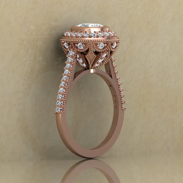 Cushion Cut Moissanite Halo Diamond Vintage Engagement Ring, Moissanite Wedding Ring, Silver Moissanite Diamond Women Ring, Proposal Gold Ring For Her