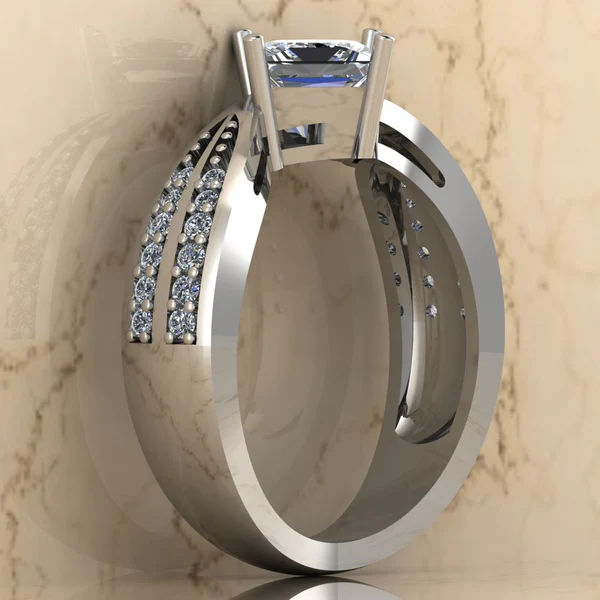 Princess Moissanite Solitaire Diamond Vintage Engagement Ring, Moissanite Wedding Ring, Silver Moissanite Diamond Women Ring, Proposal Gold Ring For Her