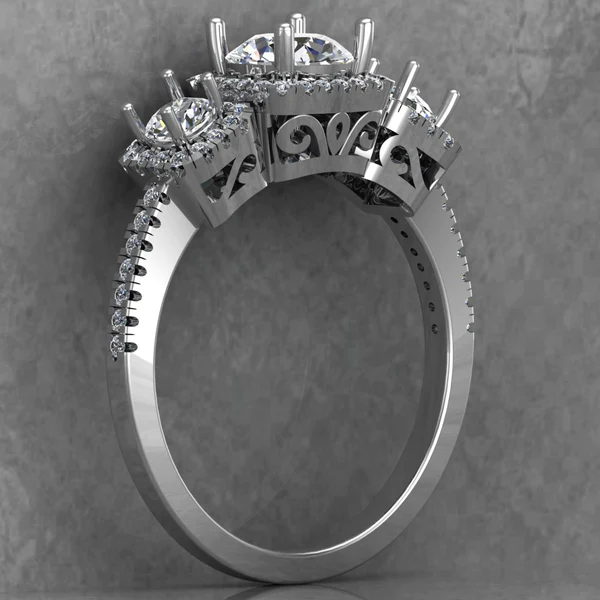 03_a05a844d-bee0-4124-91c2-eaf4341668df_600x600 Round Moissanite 3 Stone Halo Diamond Vintage Engagement Ring, Moissanite Wedding Ring, Silver Moissanite Diamond Women Ring, Proposal Gold Ring For Her