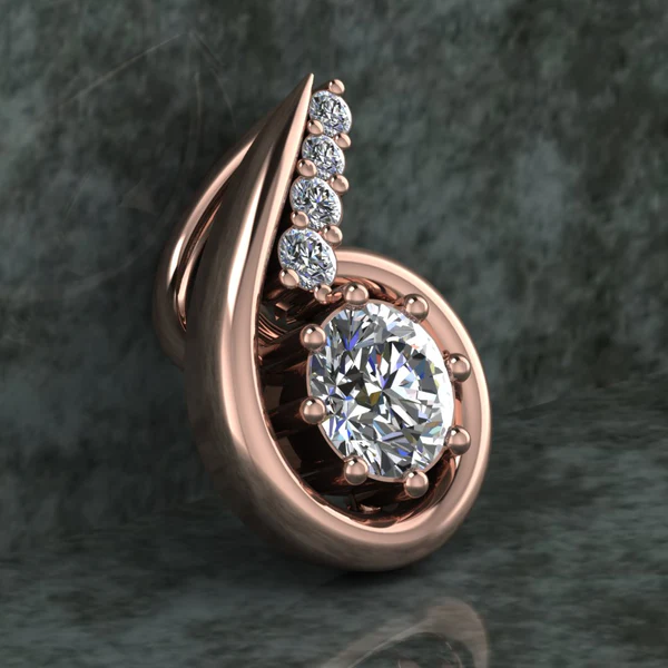 Round Diamond Sterling Silver Solitaire Women Pendant, Moissanite Diamond Pendant, Moissanite Women Pendant, Anniversary Gift Pendant, Engagement Gift Women Pendant