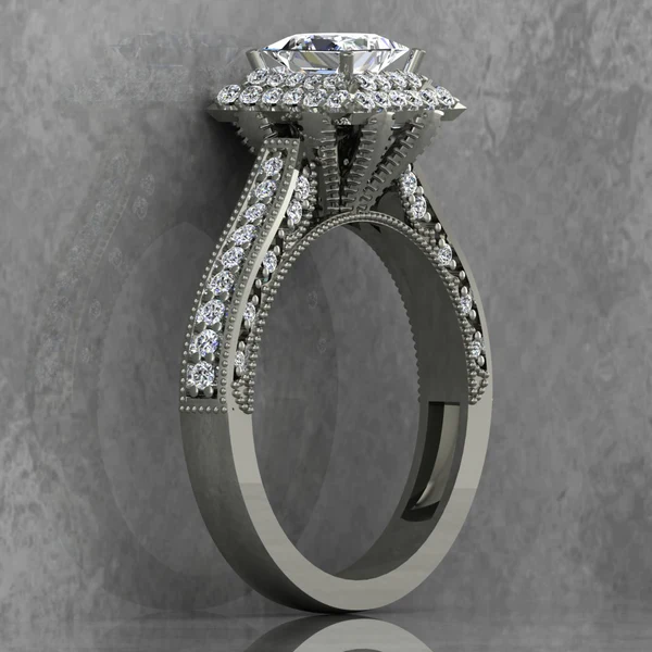 03_bc3bb6b7-d3e7-4ab6-ab25-82ad66d6bdfc_600x600 Princess Cut Moissanite Double Halo Diamond Vintage Engagement Ring, Moissanite Wedding Ring, Silver Moissanite Diamond Women Ring, Proposal Gold Ring For Her