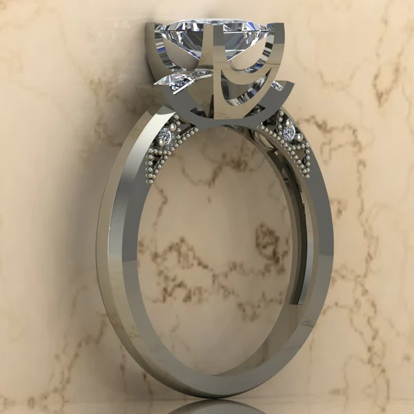 03_c0663c91-cbee-4722-8c24-fbf80621fa15_600x600 Princess Moissanite Solitaire 3 Stone Diamond Vintage Engagement Ring, Moissanite Wedding Ring, Silver Moissanite Diamond Women Ring, Proposal Gold Ring For Her