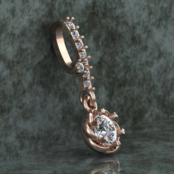 Round Diamond Sterling Silver Solitaire Women Pendant, Moissanite Diamond Pendant, Moissanite Women Pendant, Anniversary Gift Pendant, Engagement Gift Women Pendant