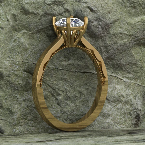 Round Cut Moissanite Solitaire Diamond Vintage Engagement Ring, Moissanite Wedding Ring, Silver Moissanite Diamond Women Ring, Proposal Gold Ring For Her