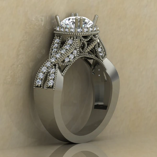 Round Cut Moissanite Halo Diamond Vintage Engagement Ring, Moissanite Wedding Ring, Silver Moissanite Diamond Women Ring, Proposal Gold Ring For Her