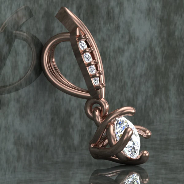 Round Diamond Sterling Silver Solitaire Women Pendant, Moissanite Diamond Pendant, Moissanite Women Pendant, Anniversary Gift Pendant, Engagement Gift Women Pendant