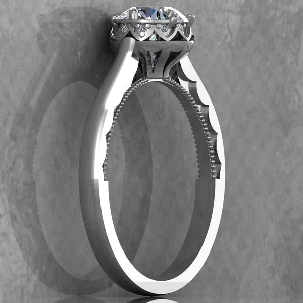 Round Cut Moissanite Solitaire Diamond Vintage Engagement Ring, Moissanite Wedding Ring, Silver Moissanite Diamond Women Ring, Proposal Gold Ring For Her