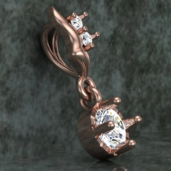 Round Diamond Sterling Silver Solitaire Women Pendant, Moissanite Diamond Pendant, Moissanite Women Pendant, Anniversary Gift Pendant, Engagement Gift Women Pendant