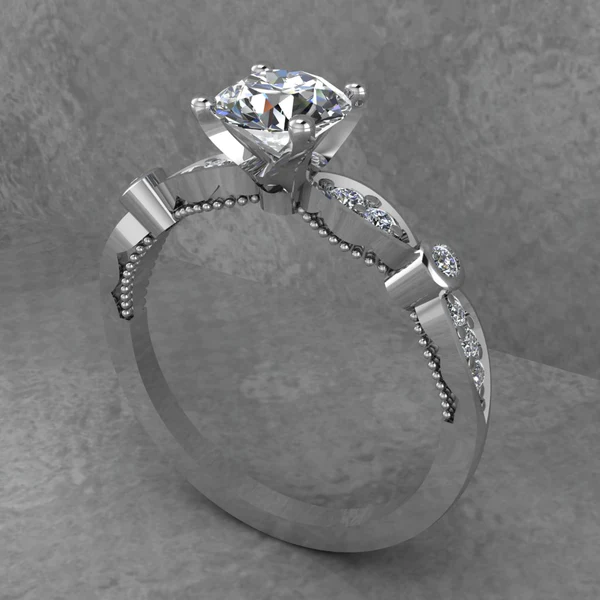 Round Cut Moissanite Solitaire Diamond Vintage Engagement Ring, Moissanite Wedding Ring, Silver Moissanite Diamond Women Ring, Proposal Gold Ring For Her