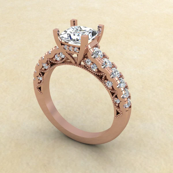 04_095d61a2-d1f2-455c-9d93-518c35f5b11c_600x600 Princess Cut Moissanite Solitaire Diamond Vintage Engagement Ring, Moissanite Wedding Ring, Silver Moissanite Diamond Women Ring, Proposal Gold Ring For Her