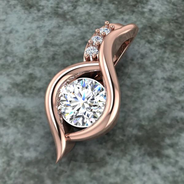 Round Diamond Sterling Silver Solitaire Women Pendant, Moissanite Diamond Pendant, Moissanite Women Pendant, Anniversary Gift Pendant, Engagement Gift Women Pendant