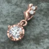 Round Diamond Sterling Silver Solitaire Women Pendant, Moissanite Diamond Pendant, Moissanite Women Pendant, Anniversary Gift Pendant, Engagement Gift Women Pendant