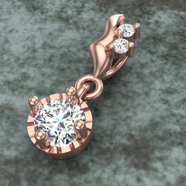 Round Diamond Sterling Silver Solitaire Women Pendant, Moissanite Diamond Pendant, Moissanite Women Pendant, Anniversary Gift Pendant, Engagement Gift Women Pendant