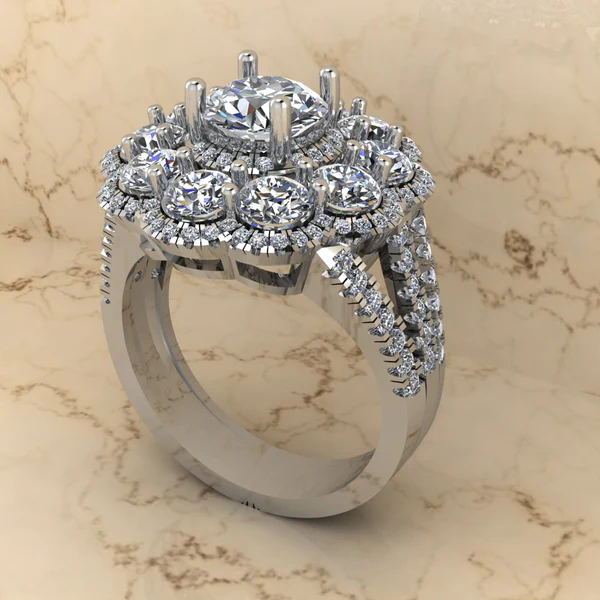 04_128adad6-9682-47ee-ae92-f38ce0d63181_600x600 Round Moissanite Halo Diamond Vintage Engagement Ring, Moissanite Wedding Ring, Silver Moissanite Diamond Women Ring, Proposal Gold Ring For Her