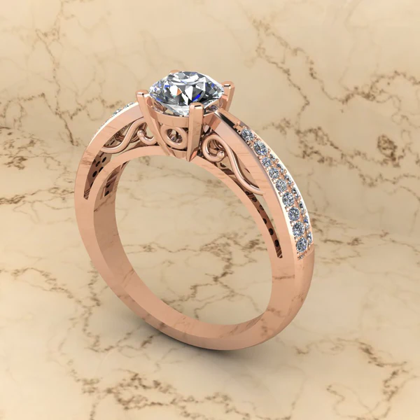 Round Cut Moissanite Solitaire Diamond Vintage Engagement Ring, Moissanite Wedding Ring, Silver Moissanite Diamond Women Ring, Proposal Gold Ring For Her