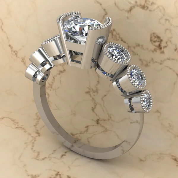 Round Moissanite Solitaire Diamond Vintage Engagement Ring, Moissanite Wedding Ring, Silver Moissanite Diamond Women Ring, Proposal Gold Ring For Her