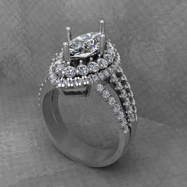 Marquise Cut Moissanite Halo Diamond Vintage Engagement Ring, Moissanite Wedding Ring, Silver Moissanite Diamond Women Ring, Proposal Gold Ring For Her