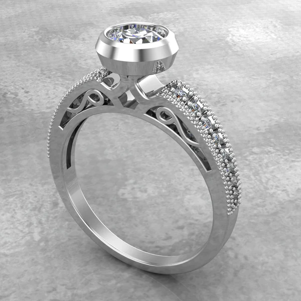 Round Moissanite Solitaire Diamond Vintage Engagement Ring, Moissanite Wedding Ring, Silver Moissanite Diamond Women Ring, Proposal Gold Ring For Her