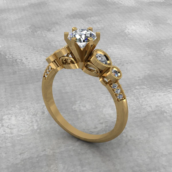 Round Moissanite Solitaire Diamond Vintage Engagement Ring, Moissanite Wedding Ring, Silver Moissanite Diamond Women Ring, Proposal Gold Ring For Her