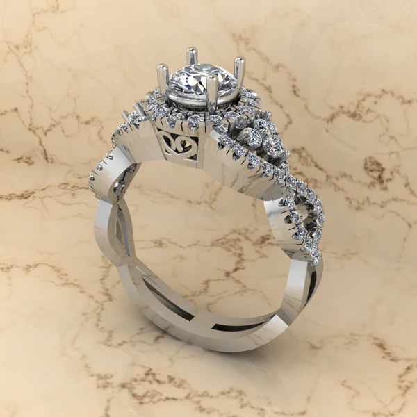 Round Moissanite Halo Diamond Vintage Engagement Ring, Moissanite Wedding Ring, Silver Moissanite Diamond Women Ring, Proposal Gold Ring For Her