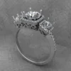 04_62435732-8b23-475a-9447-eee02b9966a8_600x600 Round Moissanite 3 Stone Halo Diamond Vintage Engagement Ring, Moissanite Wedding Ring, Silver Moissanite Diamond Women Ring, Proposal Gold Ring For Her