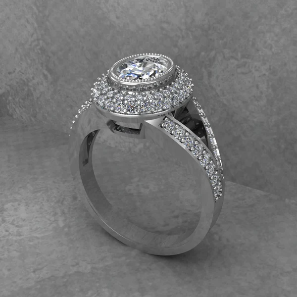 Oval Cut Moissanite Double Halo Diamond Vintage Engagement Ring, Moissanite Wedding Ring, Silver Moissanite Diamond Women Ring, Proposal Gold Ring For Her