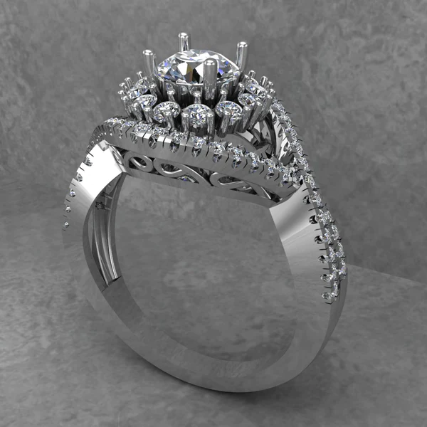 Round Moissanite Halo Diamond Vintage Engagement Ring, Moissanite Wedding Ring, Silver Moissanite Diamond Women Ring, Proposal Gold Ring For Her