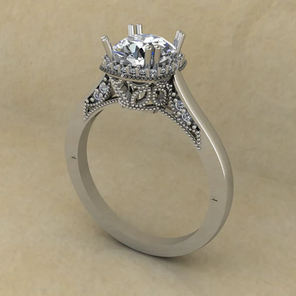 Round Cut Moissanite Halo Diamond Vintage Engagement Ring, Moissanite Wedding Ring, Silver Moissanite Diamond Women Ring, Proposal Gold Ring For Her