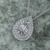 Pear & Round Diamond Sterling Silver Solitaire Women Pendant, Moissanite Diamond Pendant, Moissanite Women Pendant, Anniversary Gift Pendant, Engagement Gift Women Pendant
