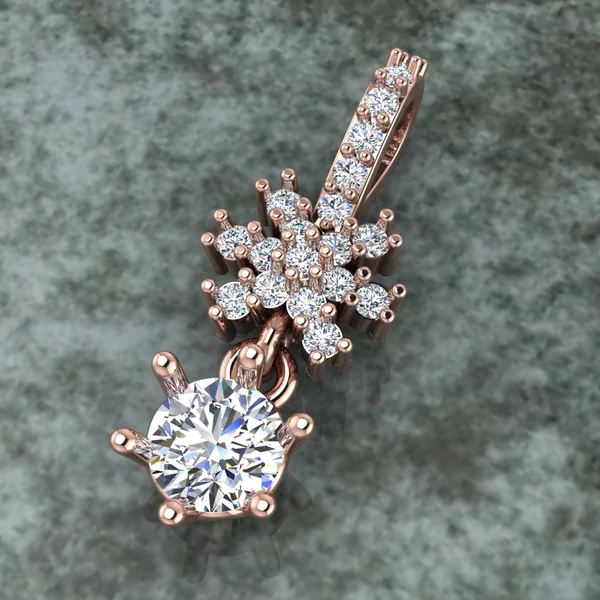 Round Diamond Sterling Silver Solitaire Women Pendant, Moissanite Diamond Pendant, Moissanite Women Pendant, Anniversary Gift Pendant, Engagement Gift Women Pendant