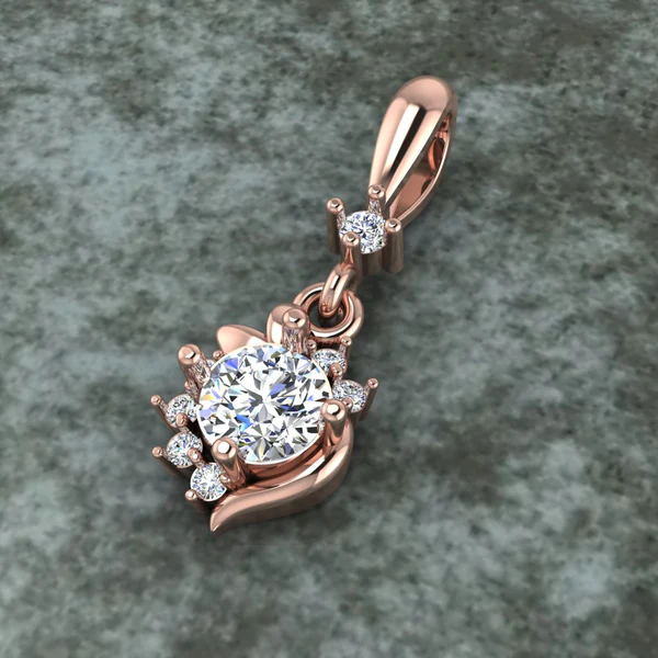 Round Diamond Sterling Silver Solitaire Women Pendant, Moissanite Diamond Pendant, Moissanite Women Pendant, Anniversary Gift Pendant, Engagement Gift Women Pendant