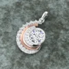 Round Diamond Sterling Silver Solitaire Women Pendant, Moissanite Diamond Pendant, Moissanite Women Pendant, Anniversary Gift Pendant, Engagement Gift Women Pendant
