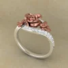 04_93ff97ae-0d24-458d-a456-4e65b8660478_600x600 Round Moissanite Diamond Rose Shape Engagement Ring, Moissanite Diamond Engagement Ring, Sterling Silver Wedding Ring For Bridal, Solid Gold Anniversary Ring Gift For Her