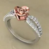 04_9594ce08-b155-4453-93c3-62d2e11b217b_600x600 Round Moissanite Diamond Rose Shape Engagement Ring, Moissanite Diamond Engagement Ring, Sterling Silver Wedding Ring For Bridal, Solid Gold Anniversary Ring Gift For Her