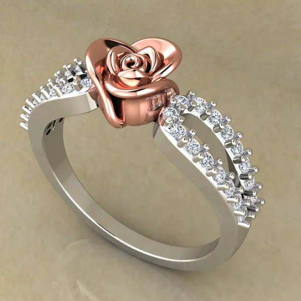 04_9594ce08-b155-4453-93c3-62d2e11b217b_600x600 Round Moissanite Diamond Rose Shape Engagement Ring, Moissanite Diamond Engagement Ring, Sterling Silver Wedding Ring For Bridal, Solid Gold Anniversary Ring Gift For Her