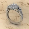 04_9ad73872-7697-4443-9594-cc66d329c68b_600x600 Round Moissanite Double Halo Diamond Vintage Engagement Ring, Moissanite Wedding Ring, Silver Moissanite Diamond Women Ring, Proposal Gold Ring For Her