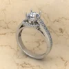 04_a1650ea5-7906-479d-80fd-f850e0315025_600x600 Round Moissanite Halo Diamond Vintage Engagement Ring, Moissanite Wedding Ring, Silver Moissanite Diamond Women Ring, Proposal Gold Ring For Her