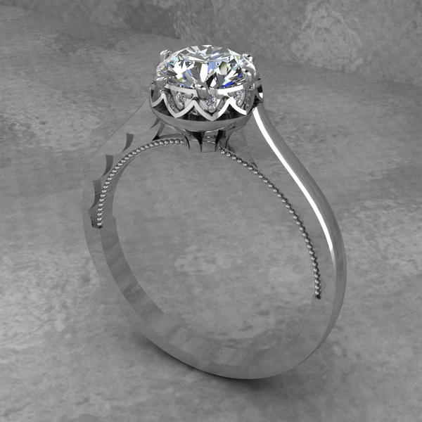 Round Cut Moissanite Solitaire Diamond Vintage Engagement Ring, Moissanite Wedding Ring, Silver Moissanite Diamond Women Ring, Proposal Gold Ring For Her