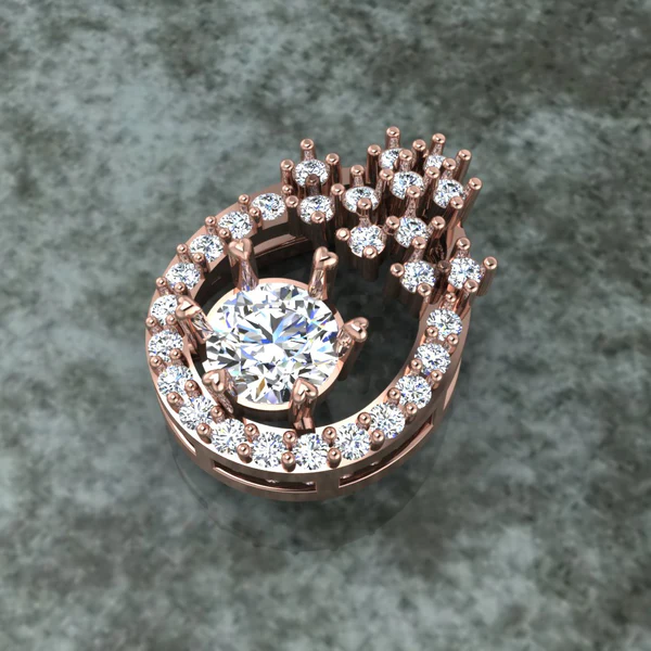 Round Diamond Sterling Silver Solitaire Women Pendant, Moissanite Diamond Pendant, Moissanite Women Pendant, Anniversary Gift Pendant, Engagement Gift Women Pendant