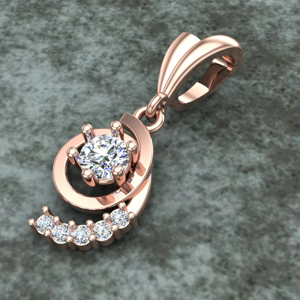 Round Diamond Sterling Silver Solitaire Women Pendant, Moissanite Diamond Pendant, Moissanite Women Pendant, Anniversary Gift Pendant, Engagement Gift Women Pendant