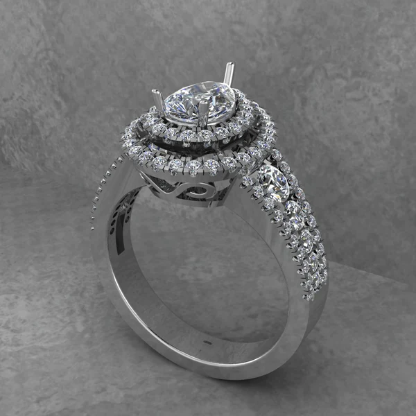 Pear Moissanite Double Halo Diamond Vintage Engagement Ring, Moissanite Wedding Ring, Silver Moissanite Diamond Women Ring, Proposal Gold Ring For Her