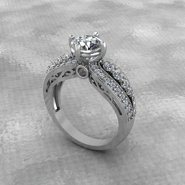 Round Moissanite Solitaire Diamond Vintage Engagement Ring, Moissanite Wedding Ring, Silver Moissanite Diamond Women Ring, Proposal Gold Ring For Her