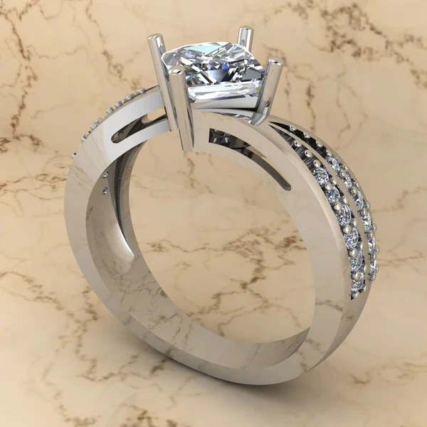 Princess Moissanite Solitaire Diamond Vintage Engagement Ring, Moissanite Wedding Ring, Silver Moissanite Diamond Women Ring, Proposal Gold Ring For Her