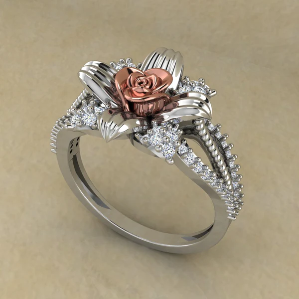 04_be02be15-6320-4e0a-9f7b-ae80351fb076_600x600 Round Moissanite Diamond Rose Shape Engagement Ring, Moissanite Diamond Engagement Ring, Sterling Silver Wedding Ring For Bridal, Solid Gold Anniversary Ring Gift For Her