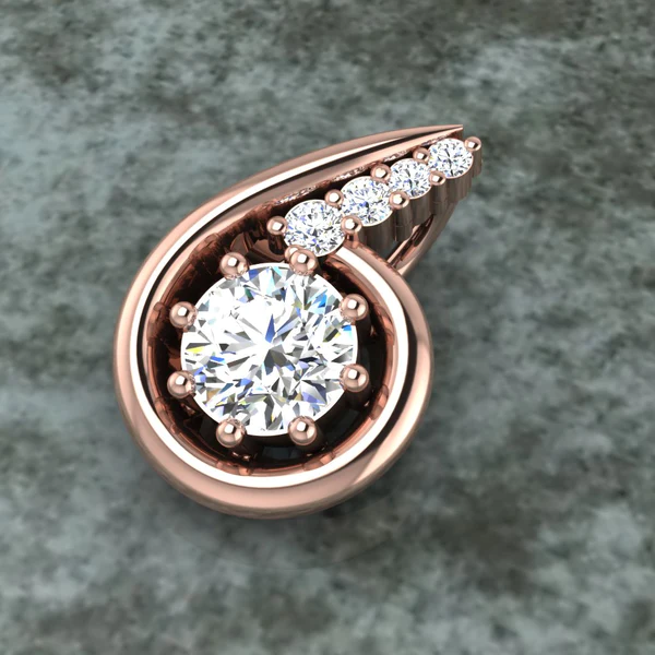 Round Diamond Sterling Silver Solitaire Women Pendant, Moissanite Diamond Pendant, Moissanite Women Pendant, Anniversary Gift Pendant, Engagement Gift Women Pendant