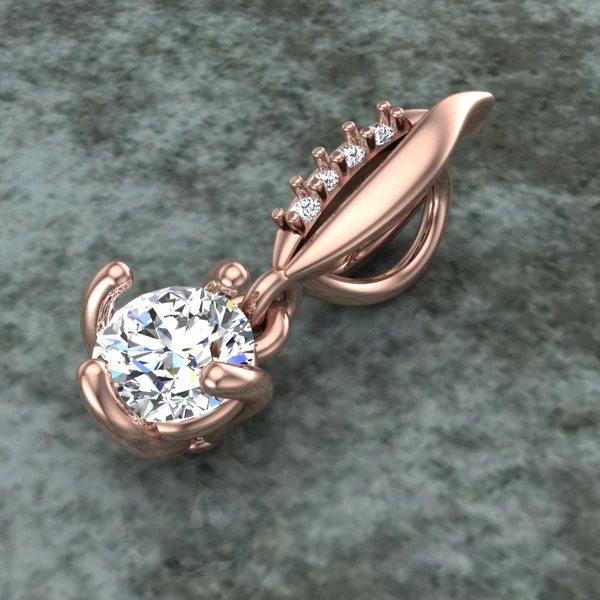 Round Diamond Sterling Silver Solitaire Women Pendant, Moissanite Diamond Pendant, Moissanite Women Pendant, Anniversary Gift Pendant, Engagement Gift Women Pendant