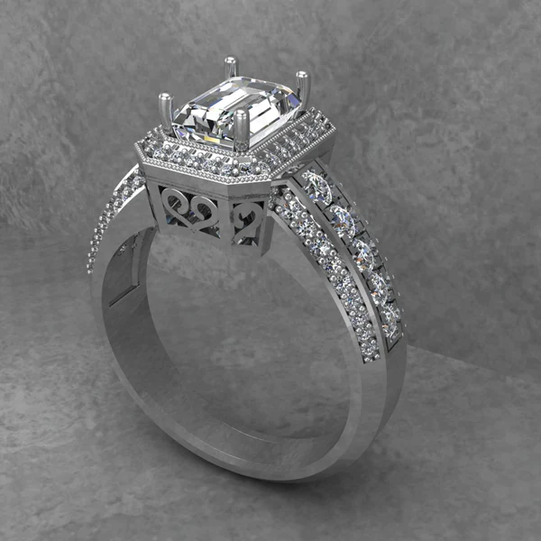 04_c0a14909-a23b-43cc-b637-b7ca6a04adb1_600x600 Emerald Cut Moissanite Halo Diamond Vintage Engagement Ring, Moissanite Wedding Ring, Silver Moissanite Diamond Women Ring, Proposal Gold Ring For Her