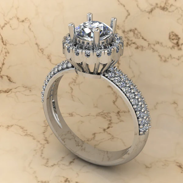 Round Moissanite Halo Diamond Vintage Engagement Ring, Moissanite Wedding Ring, Silver Moissanite Diamond Women Ring, Proposal Gold Ring For Her